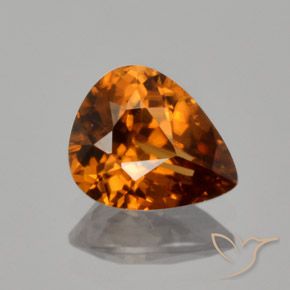 1.98ct Natürlicher Mitteldunkles Orange Zirkon, Birnenform, VVS-VS