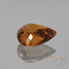 9,17 ctw natürlicher Mitteldunkles Orange Zirkon, Birnenform, VVS-VS