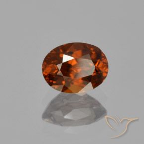 9,17 ctw natürlicher rötlich-orange Zirkon, Oval, VVS