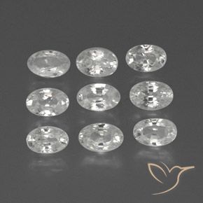 6.27 ct natürliche Weiß Zirkon-Edelsteine, Oval, VS