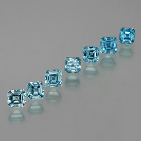  ct natürliche blauer Zirkon-Edelsteine, Smaragdschliff, VS