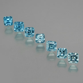  ct natürliche blauer Zirkon-Edelsteine, Smaragdschliff, VS