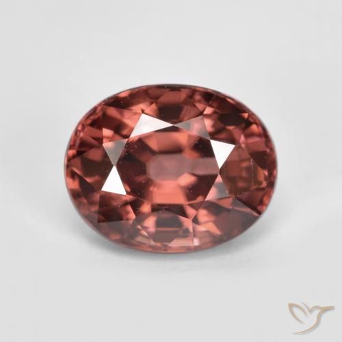 2.92ct Natürlicher Mittel-Dunkelrot Zirkon, Oval, VS