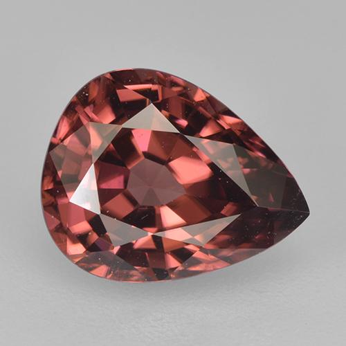 2,75 ctw natürlicher roter Zirkon, Birnenform, VVS