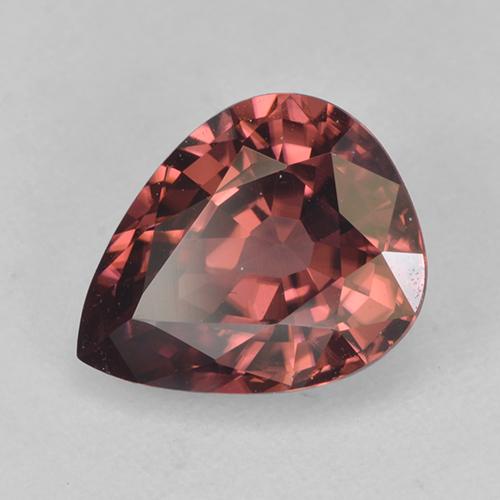 2,75 ctw natürlicher roter Zirkon, Birnenform, VVS