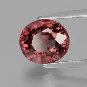3,63 ctw natürlicher roter Zirkon, Oval Schliff, VS