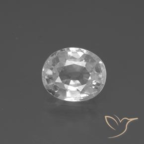2.87ct Natürlicher Weiß Zirkon, Oval, VVS