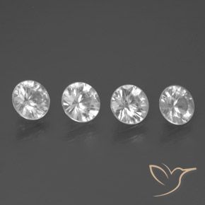 3.41 ct natürliche Weiß Zirkon-Edelsteine, Runden, VVS-VS