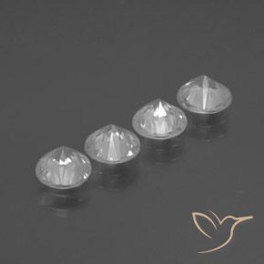 3.41 ct natürliche Weiß Zirkon-Edelsteine, Runden, VVS-VS