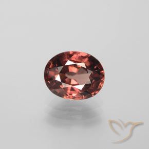 3.44ct Natürlicher Mittel-Dunkelrot Zirkon, Oval, VVS-VS