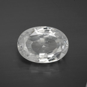 10,67 ctw natürlicher weißer Zirkon, Oval Schliff, VVS-VS