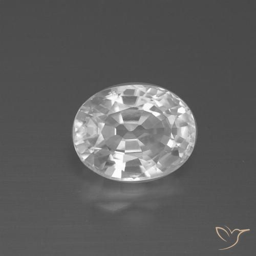 2.88ct Natürlicher Weiß Zirkon, Oval, VS