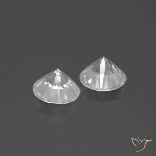 3.71 ct natürliche Weiß Zirkon-Edelsteine, Runden, VVS-VS