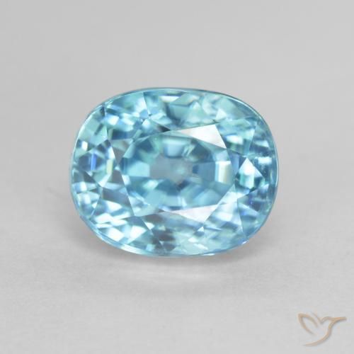 4,15 ctw natürlicher blauer Zirkon, Oval Schliff, VS-SI