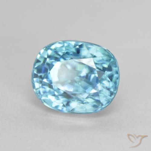 4,15 ctw natürlicher blauer Zirkon, Oval Schliff, VS-SI