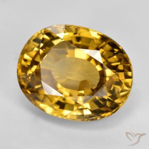 9,17 ctw natürlicher Golden Zirkon, Oval, VVS