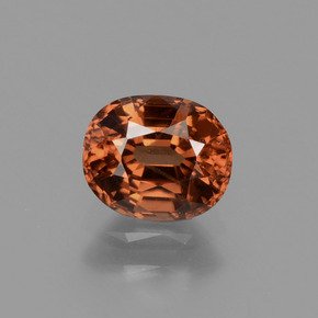 1,26 ctw natürlicher orangefarbener Zirkon, Oval Schliff, VS