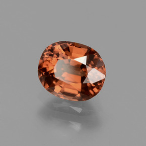 1,26 ctw natürlicher orangefarbener Zirkon, Oval Schliff, VS