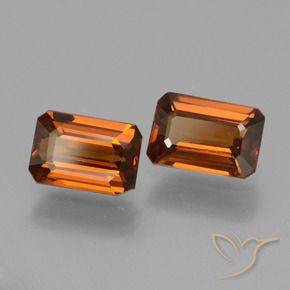 2.43 ct natürliche tieforange Zirkon-Edelsteine, Oktagonschliff, VS
