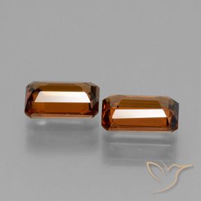 2.43 ct natürliche tieforange Zirkon-Edelsteine, Oktagonschliff, VS