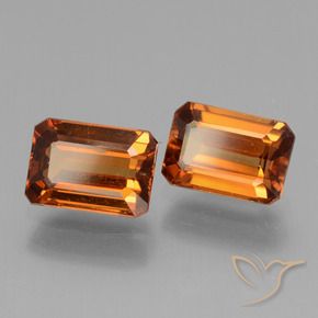 3.25 ct natürliche tieforange Zirkon-Edelsteine, Oktagonschliff, VS