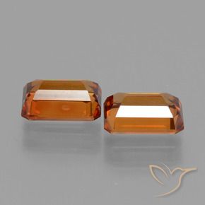 3.25 ct natürliche tieforange Zirkon-Edelsteine, Oktagonschliff, VS