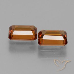 3.09 ct natürliche tieforange Zirkon-Edelsteine, Oktagonschliff, VVS-VS
