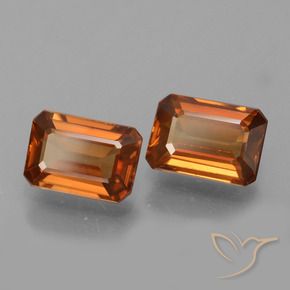 2.75 ct natürliche tieforange Zirkon-Edelsteine, Oktagonschliff, VVS-VS