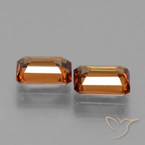2.75 ct natürliche tieforange Zirkon-Edelsteine, Oktagonschliff, VVS-VS