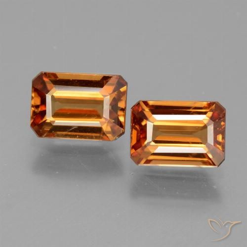2.94ctw Natürlicher bräunlich-orange Zirkon, Smaragdschliff, VVS-VS