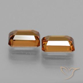 3.27 ct natürliche tieforange Zirkon-Edelsteine, Oktagonschliff, VVS-VS