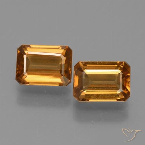 2.98ctw Natürlicher Mittelorange Zirkon, Smaragdschliff, VVS-VS