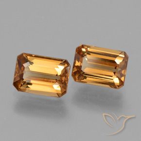 3.40 ct natürliche orange-braun Zirkon-Edelsteine, Oktagonschliff, VVS-VS