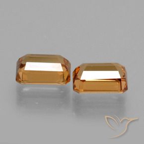 3.40 ct natürliche orange-braun Zirkon-Edelsteine, Oktagonschliff, VVS-VS