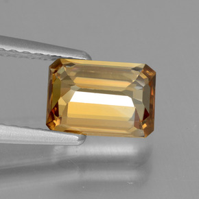 1,62 ctw natürlicher orangefarbener Zirkon, Smaragdschliff, VVS-VS