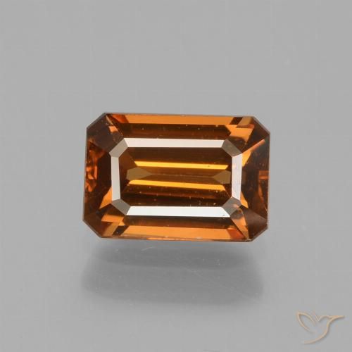 1.44ct Natürlicher tieforange Zirkon, Smaragdschliff, VVS-VS