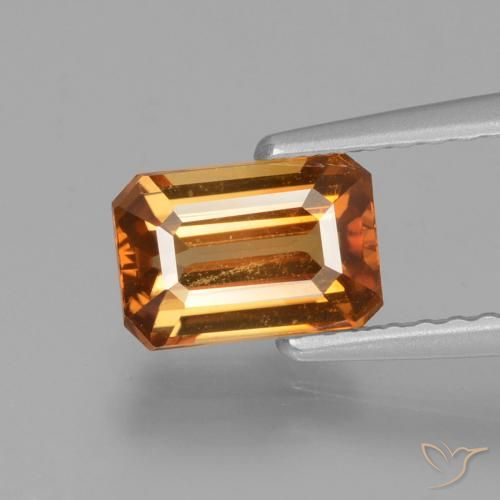 1.45ct Natürlicher Mittelorange Zirkon, Smaragdschliff, VVS-VS
