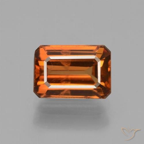 1.83ct Natürlicher tieforange Zirkon, Smaragdschliff, VS