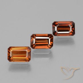 3.28 ct natürliche Mitteldunkles Orange Zirkon-Edelsteine, Oktagonschliff, VVS-VS