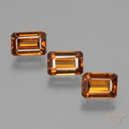 3.19ctw Natürlicher tieforange Zirkon, Smaragdschliff, VS