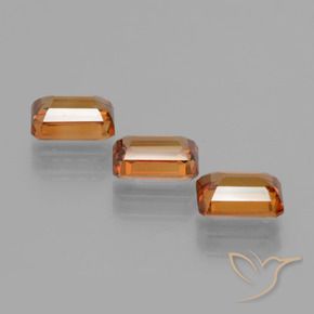 3.19 ct natürliche tieforange Zirkon-Edelsteine, Oktagonschliff, VS