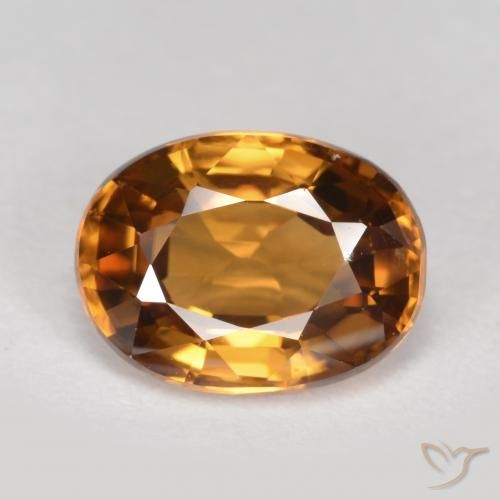 2.03ct Natürlicher Mitteldunkles Orange Zirkon, Oval, VVS