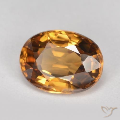 9,17 ctw natürlicher Mitteldunkles Orange Zirkon, Oval, VVS