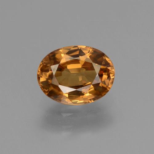 2,09 ctw natürlicher orangefarbener Zirkon, Oval Schliff, VVS