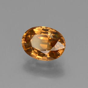 2,09 ctw natürlicher orangefarbener Zirkon, Oval Schliff, VVS