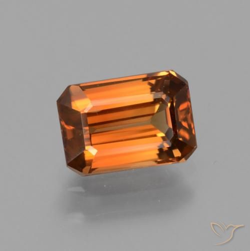 1.62ct Natürlicher Mittelorange Zirkon, Smaragdschliff, VS