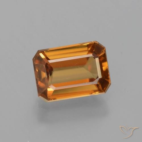 1.65ct Natürlicher tieforange Zirkon, Smaragdschliff, VVS