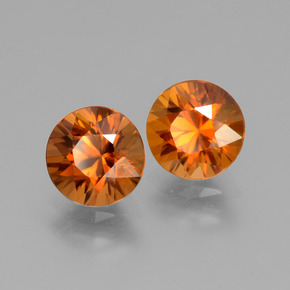 3.88 ct natürliche Mittelorange Zirkon-Edelsteine, Rund Schliff, VVS