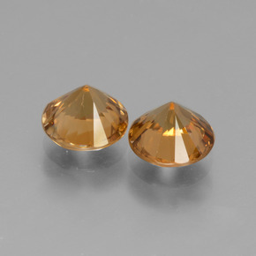 3,76 ct natürliche orangefarbener Zirkon-Edelsteine, Rundschliff, VVS-VS