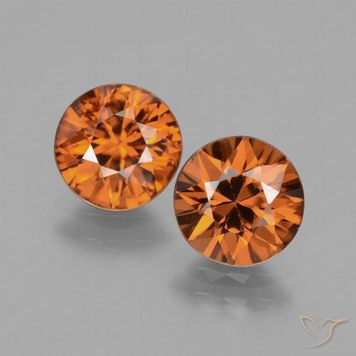 3.74ctw Natürlicher Mitteldunkles Orange Zirkon, Runden, VS